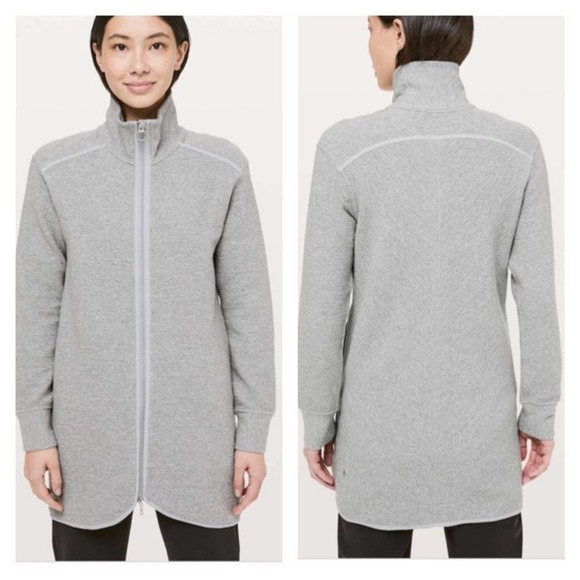 lululemon athletica Tops - lululemon On Repeat Jacket Heathered Core Light Grey Size 4 Like New